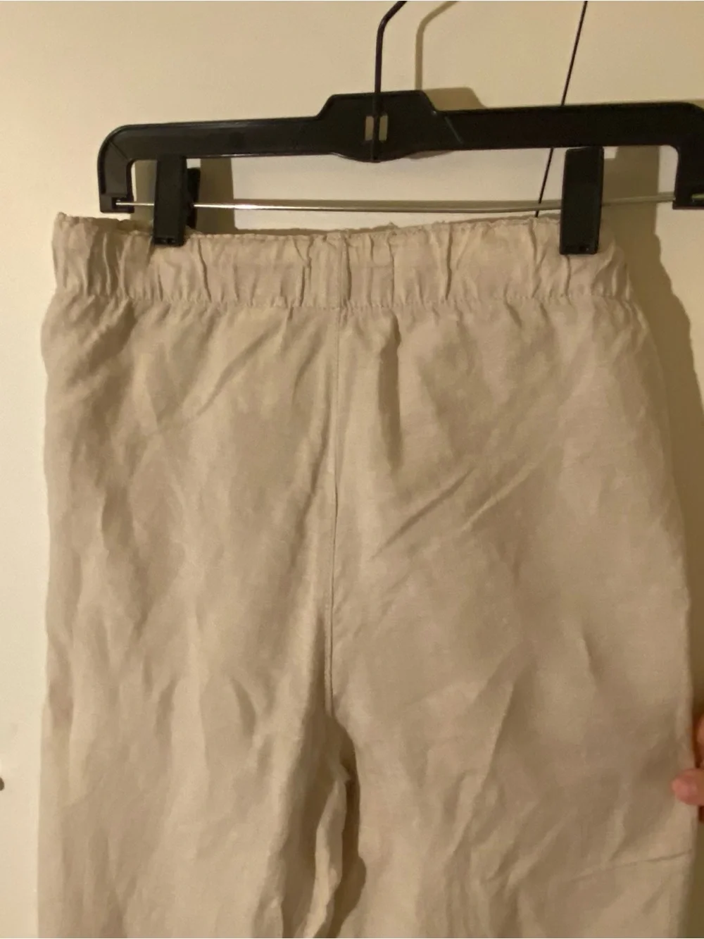H&M Women’s Drawstring Linen Pants - Beige Size Large